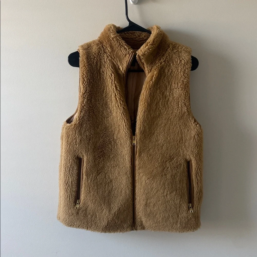 J.Crew Tan Fleece Vest XS